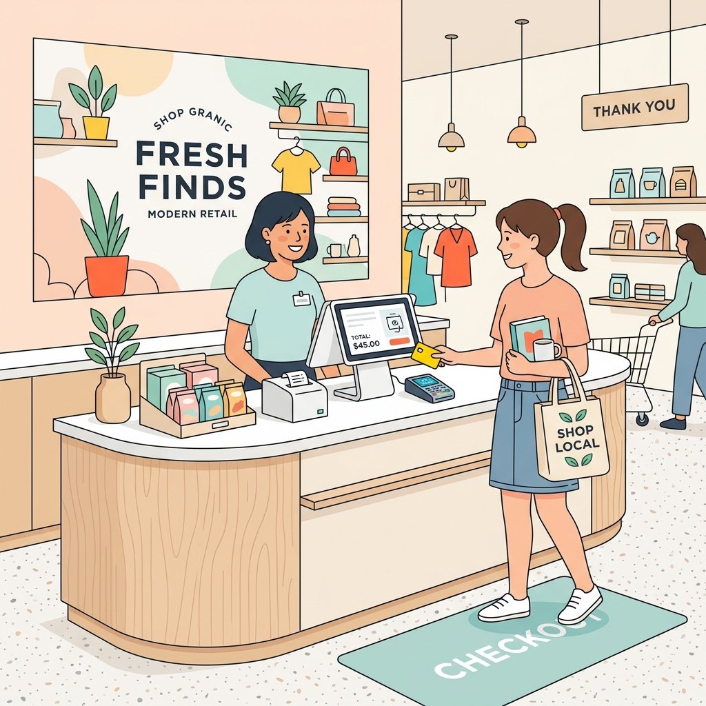 Restaurant and fast food counter illustration